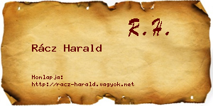 Rácz Harald névjegykártya
