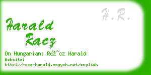 harald racz business card